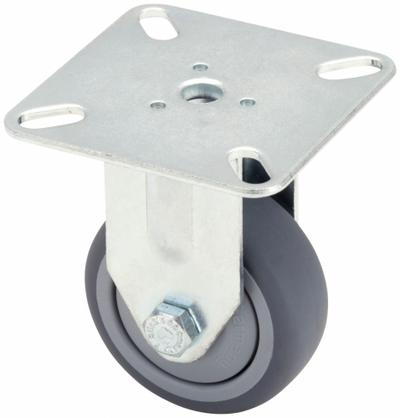 APPROVED VENDOR Plate Caster: Rigid, No Brake, Rubber, 2 in Wheel Dia, 3/4 in Wheel Wd - Light-Duty Plate Casters