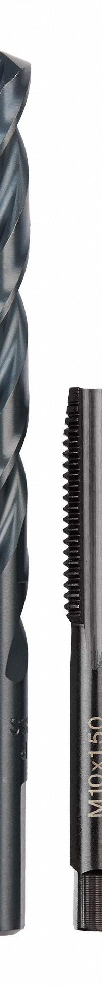 MILWAUKEE Plug Tap and Drill Bit: 2 Pc, M10x1.5 Tap, Ltr R Drill (MPN 49-57-5554). Key specifications — attr1300596: Straight Flute.