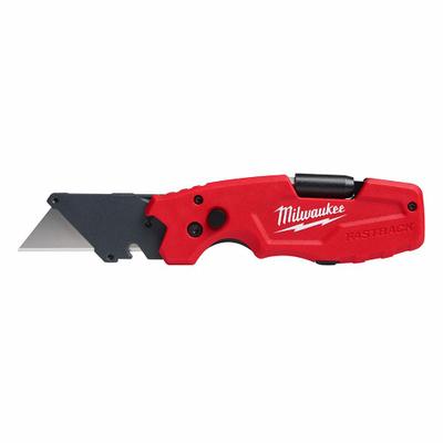 MILWAUKEE Folding Utility Knife: 4.6 in, Steel, Metal, 1 Blades Included - Assisted-Opening Multi-Tool Utility Knives