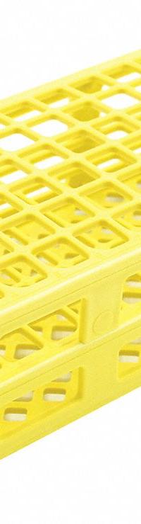 Tube Rack: Polypropylene, Yellow, (90) Wells, 90 Compartments, Benchtop (MPN HS243073Y). Key specifications — Material: Polypropylene; Mounting Location: Benchtop; Color: Yellow; Product Type: Test Tube Rack; Total Holding Capacity: (90) Wells; Brand: HEATHROW SCIENTIFIC.