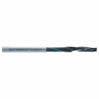 CHAINFLEX Control Cable: 16 AWG Conductor Size, 10 Conductors, PVC, Order by the Foot, Gray (MPN CF130US-15-10). Key specifications — Conductor Size: 16 AWG; Minimum Bend Radius Factor - Fixed: 5 x OD; Minimum Bend Radius Factor - Flexible: 7.5 x OD; Shielding: Unshielded; Brand: CHAINFLEX.