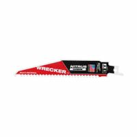 MILWAUKEE Reciprocating Saw Blade: 6 Teeth per Inch, 6 in Blade Lg, 0.05 in Blade Thick, Carbide (MPN 48-00-5371). Key specifications — attr1109198: 6; attr1109200: Rigid for Straight Cuts; attr1109201: Straight; attr1109209: MILWAUKEE.
