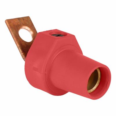 LEVITON Single Pole Receptacle: Red, Straight Taper Nose Mating - Receptacles with Bus Bar Terminations