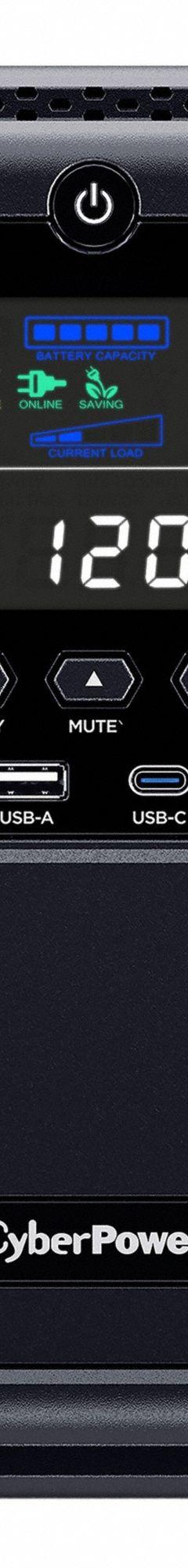 CYBER POWER UPS System: Single Phase, 1,350 VA Power Rating, 120 V AC Input, 120 V AC Output, 5-15P (MPN CP1350AVRLCD3). Key specifications — attr1044766: Single; attr1044781: Line Interactive; attr232986: CYBER POWER.