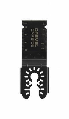 DREMEL Oscillating Tool Blade: 1 1/4 in Blade Wd, 6 in Overall Lg, Precision Cutting, Carbide (MPN MM485U). Key specifications — attr1097473: Metal; attr1097476: DREMEL; attr1097456: Precision Cutting.