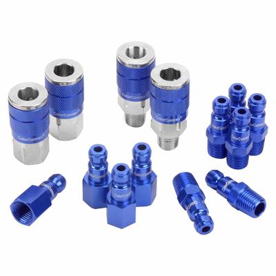 LEGACY Coupler Plug Kit: 1/4 in Coupling Size, 1/4 in Hose Fitting Size, 1/4"-18 Thread Size - Tru-Flate Automotive Aluminum/Steel Quick-Connect Air Coupling Plug Kits