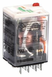 SCHNEIDER General Purpose Relay: Socket Mounted, 6 A Current Rating, 120V AC, 4PDT, G Socket (MPN RXM4AB2F7). Key specifications — Brand: SCHNEIDER; Base Type: Square; Mounting Style: Plug-In; Pin Shape: Flat; Electrical Connection: Quick-Connect; Manufacturer Part Number: RXM4AB2F7; Series: Harmony™ RXM Series.