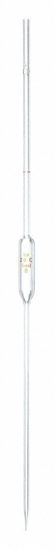 APPROVED VENDOR Volumetric Pipette: 1 mL Capacity, 1 mL Graduation Increments, Non-Sterile, Glass (MPN 5PTE3). Key specifications — attr1080643: Non-Sterile; attr1073884: APPROVED VENDOR; attr1080635: Not Individually Wrapped; attr1080640: Volumetric; attr1080636: Glass; attr1080641: Volumetric Pipette.
