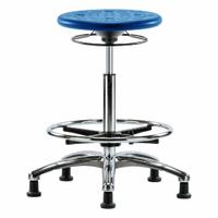 Stool: Polyurethane, Ht Range 23 1/2 in to 33 1/2 in, 13 in Seat Wd, 13 in Seat Dp, 5 Glides, Blue (MPN IPHBSO-CR-CF-RG-BLU). Key specifications — Brand: APPROVED VENDOR; Foot Support: Yes; Base Material: Aluminum; ESD-Safe: Not ESD Safe; Number of Casters: 0.