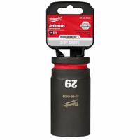MILWAUKEE Deep Impact Socket: 3/4 in Drive Size, Metric, 29 mm Socket Size, 6-Point, Deep, Friction (MPN 49-66-6404). Key specifications — attr1215501: MILWAUKEE; attr1215515: Black Phosphate; attr1215518: 29 mm.