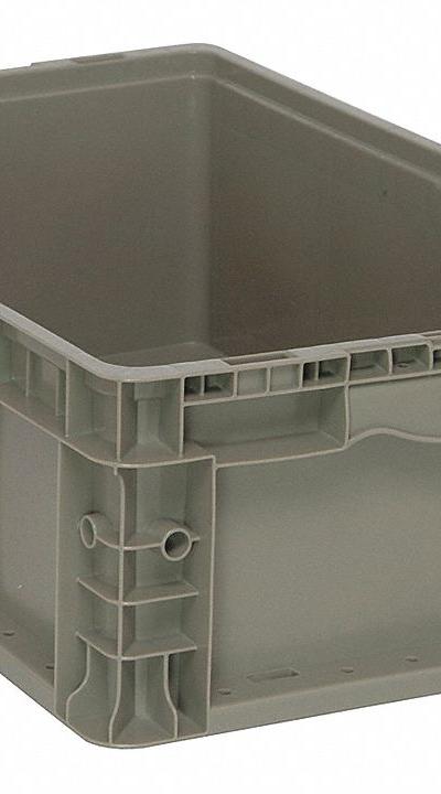 QUANTUM STORAGE SYSTEMS Straight Wall Tote: 8.2 gal - Solid Straight-Wall Containers