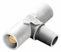 Paralleling Tee: Male-Male-Female, White, 600V AC/600V DC, 400 A, Series 16 (MPN HBLPTW). Key specifications — Brand: HUBBELL; Gender Configuration: Male-Male-Female.