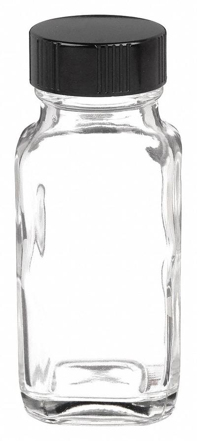 KIMBLE Sampling Bottle: 60 mL, 28-400 mm, Phenolic, LDPE/PTFE, Colorless, 48 - Rectangular Glass Lab Bottles