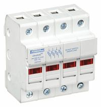 MERSEN Fuse Block: Finger-Safe, 4 Pole, 600 V AC, DIN Rail Mounting, Pressure Plate Termination (MPN USCC4I). Key specifications — Brand: MERSEN.