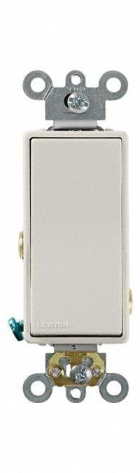 LEVITON Wall Switch: Rocker Switch, Single Pole/Single Throw, Momentary, Ivory, 24V AC/DC, 3 A (MPN 56080-2I). Key specifications — Illuminated: No; Voltage Rating: 24V AC/DC.