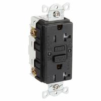 HUBBELL GFCI Receptacle: Duplex, 5-20, Black, GFCI, 125V AC, 20 A, 2 Pole / 3 Wire (MPN GFRTW20BLK)