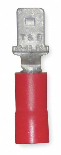 STA-KON Wire Disconnect: Male Tab, Red, Vinyl, Partial Coverage, 22 AWG – 18 AWG Wire Size (MPN 18RAD-188). Key specifications — attr1307035: STA-KON; attr1307036: 18RAD-188.