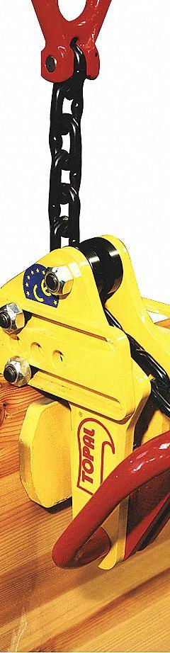 TRACTEL Nonmarring Plate Clamp: Nonmarring Plate Clamp, 1,102 lb Working Load Limit, Auto, Auto (MPN 50448). Key specifications — Attachment Type: Load Ring with Chain; Brand: TRACTEL; Material: Steel.