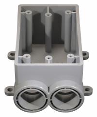 CANTEX Electrical Box: PVC, Rectangular, 1 Gangs, 1 in Hub Size, 21.8 cu in Capacity, Gray (MPN 5133543). Key specifications — Color: Gray; Brand: CANTEX.