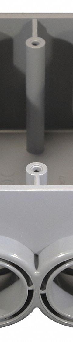 CANTEX Electrical Box: PVC, Rectangular, 1 Gangs, 1 in Hub Size, 21.8 cu in Capacity, Gray (MPN 5133543). Key specifications — Color: Gray; Brand: CANTEX.