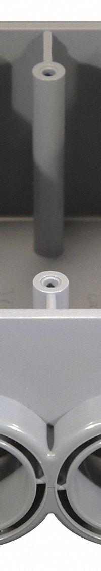 CANTEX Electrical Box: PVC, Rectangular, 1 Gangs, 1 in Hub Size, 21.8 cu in Capacity, Gray (MPN 5133543). Key specifications — Color: Gray; Brand: CANTEX.