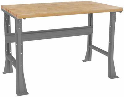 TENNSCO Workbench: Fixed Ht, Laminated Hardwood Butcher Block, 48 in x 30 in - Open-Base Workstations