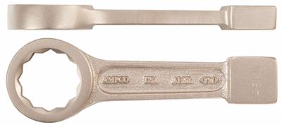 AMPCO Striking Wrench: Aluminum/Bronze, Natural, 4 15/16 in Head Size - SAE, Straight Handle, 12-Point, Nonsparking, Striking Box End Wrenches