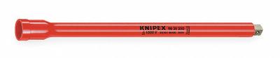 KNIPEX Socket Extension: 3/8 in Input Drive Size, 3/8 in Output Drive Size, 10 in Overall Lg - Insulated Hand Socket Extensions