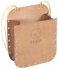 KLEIN TOOLS Tool Pouch: For 3 in Belt Wd - Max, 1 Pockets, Brown, Leather (MPN 5140K). Key specifications — Closure Type: Open Top; Attachment: Tie Straps; Color: Brown; Brand: KLEIN TOOLS.