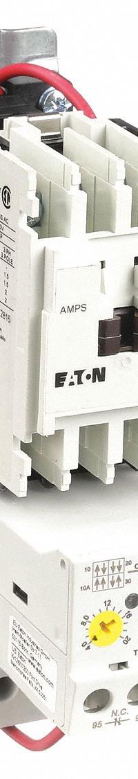 EATON NEMA Magnetic Motor Starter: Non-Reversing, 3 Poles, NEMA Size 00, 9 A, 120V AC Coil (MPN AN19AN0A5E020). Key specifications — Brand: EATON; Auxiliary Contact Form: 1NO; Coil Voltage: 110/120V AC; Phase: Three; Operator: None; Operator Controls: None; Auxiliary Contacts Included: 1NO; Signaling Features: Pilot Light.