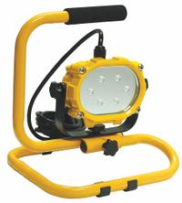 APPROVED VENDOR Temporary Job Site Light: 600 lm Max Brightness, LED, 1, 1 Brightness Levels, IP65 (MPN 24K351). Key specifications — attr562627: Yellow; attr562654: LED; attr562671: 120V AC; attr562613: APPROVED VENDOR; attr873195: 1.