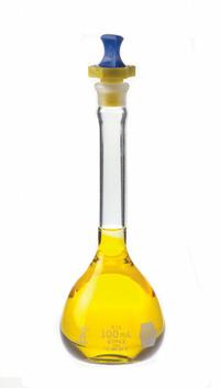 KIMBLE Volumetric Flask: 50 mL, Colorless, Conical, A, +/-0.05 mL, Includes Closure (MPN 28014P-50). Key specifications — Shape: Conical; Tolerance: +/-0.05 mL; Body Color: Colorless; Brand: KIMBLE; Compatible with Stopper Size: 9; USP Specification: Type I.
