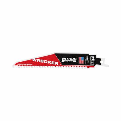 MILWAUKEE Reciprocating Saw Blade: 6 Teeth per Inch, 6 in Blade Lg, 0.05 in Blade Thick - General Purpose Blades