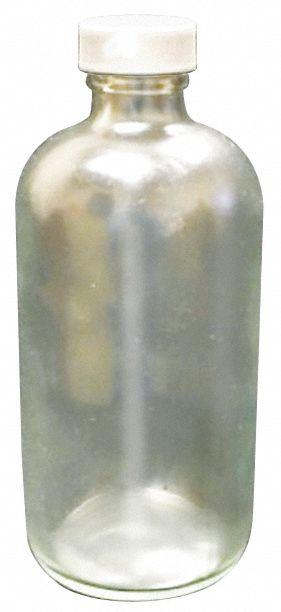 APPROVED VENDOR Sampling Bottle: 1 L, Colorless, 53-400 mm, Polypropylene, 12, PTFE - Clear Narrow Mouth Round Glass Lab Bottles