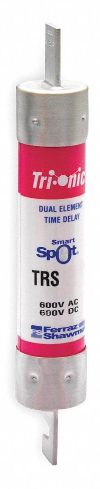 MERSEN Fuse: Class RK5, TRS-RID Series, Time-Delay, 150 A, 600 V AC, 600 V DC, Indicating (MPN TRS150RID). Key specifications — Series: TRS-RID.