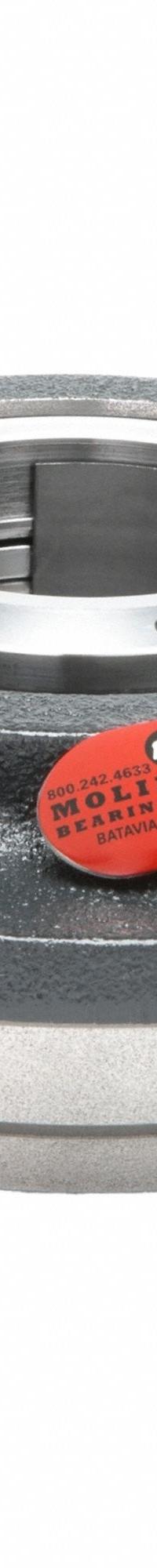 MOLINE BEARING 4 Bolt Flange Bearing: Spherical Roller, 1 3/4 in Bore, Cast Iron, Concentric Collar (MPN 19631112). Key specifications — Bore Type: Cylindrical; Brand: MOLINE BEARING; Lubricant Material: LC-2 Lithium Complex Grease; Mounting Bolt Size: 7/16 in; Split Housing: Not Split; System of Measurement: Inch.