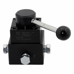 BVA HYDRAULICS Hydraulic Control Valve: 4.5 gpm Max Flow Rate, Three Positions, 1/4" NPT, Manifold (MPN PR43C). Key specifications — attr1018253: BVA HYDRAULICS; attr1018283: Manifold; attr1018249: PR43C; attr1018300: Manual; attr1018289: PR; attr1416406: 1/4" NPT.