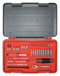 PROTO Socket Set: 1/4 in Drive, 37 Piece, SAE, 3/16 in to 3/8 in (MPN J47137S). Key specifications — attr1224269: 1/4 in; attr1204650: 3/16 in to 3/8 in; attr1204673: Socket Bits Included; attr1204688: PROTO; attr1206170: Standard Sockets.