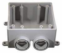 CANTEX Electrical Box: PVC, Rectangular, 2 Gangs, 3/4 in Hub Size, 36.3 cu in Capacity, Gray (MPN 5133391). Key specifications — Color: Gray; Brand: CANTEX.