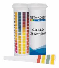 HYDRION Test Strips: 0 pH to 14 pH, 1.0 pH Resolution, 3 1/4 in Overall Lg, 1/4 in Overall Wd (MPN 80014). Key specifications — pH Resolution: 1.0 pH; Brand: HYDRION.