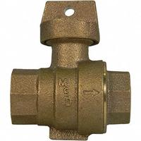 A.Y. MCDONALD Manual Two-Way Ball Valve: 1 1/2 in Pipe Size, FNPT x FNPT, 300 psi Max Op Pressure (MPN 76105 1-1/2"). Key specifications — Brand: A.Y. MCDONALD; Handle Material: Brass; Handle Type: Tee; Standards: ASTM B584; Connection Type: FNPT x FNPT.