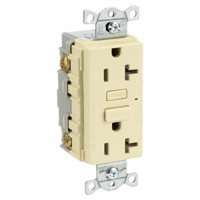 BRYANT GFCI Receptacle: Duplex, 5-20, Ivory, GFCI, 125V AC, 20 A, 2 Pole / 3 Wire (MPN GF20I) - General Purpose Receptacles