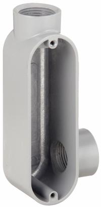 Conduit Outlet Body: Aluminum, 1/2 in Trade Size, LR Body, 4.3 cu in Body Capacity, Threaded Hub (MPN LR050). Key specifications — Finish: Powder Coated; For Use With: IMC; Brand: RACO; Hub Style: Threaded.