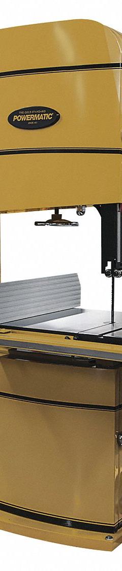 POWERMATIC Band Saw: Vertical, 230/460V AC, 24 in Throat Dp - Vertical, 2,300 to 4,400 SFPM, 3 Phase (MPN PM2415B-3). Key specifications — attr313141: 2,300 to 4,400 SFPM; attr313142: 10° Left to 45° Right; attr313144: 3; attr313145: Vertical; attr325087: POWERMATIC.