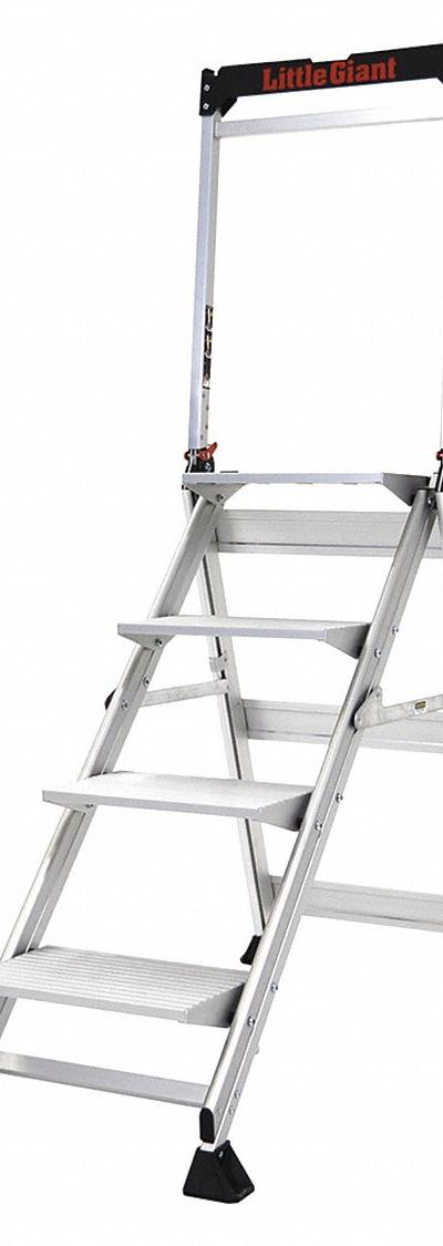LITTLE GIANT Step Stool: 4 Steps - Folding Step Stools