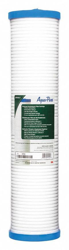 3M AQUA-PURE Water Filter Cartridge: 5 micron, 45 gpm, Polypropylene, 20 in Overall Ht (MPN 5618903). Key specifications — Brand: 3M AQUA-PURE; Filter Media: Polypropylene.
