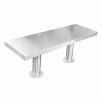 Gowning Bench: 16 in Overall Wd, 18 in Overall Ht, 4 ft Overall Lg, Stainless Steel, Silver, 18 in (MPN 4200SS). Key specifications — Brand: BLICKMAN; Countertop Material: Stainless Steel; Height Range: 18 in.