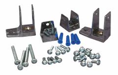 ASI GLOBAL Panel Bracket: Zinc, Bright, 4 in Overall Ht, 1 1/4 in Overall Wd (MPN 40-8515030). Key specifications — Hardware Pieces Included: (4) #10 x 5/8 in Barrel Nuts; Compatible Partition Material: Baked Enamel Steel; Finish: Bright; Component Type: End Panel Bracket; Brand: ASI GLOBAL PARTITIONS.