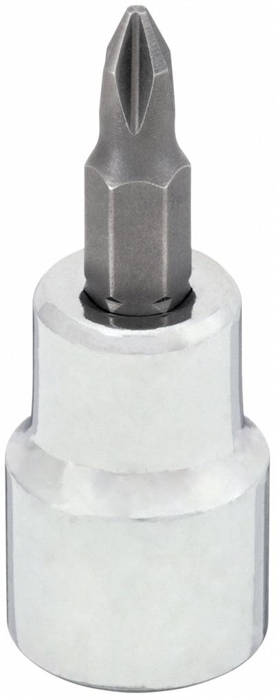 WESTWARD Socket Bit: 3/8 in Drive Size, Phillips Tip, #1 Tip Size, 1 13/16 in Overall Lg - Phillips Bit Sockets
