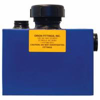 ORION Dilution Tank and Trap: 1.5 gal Capacity, 8 1/2 in Overall Wd, 8 1/2 in Overall Dp, Threaded (MPN 734000). Key specifications — Material: Plastic; Brand: ORION.